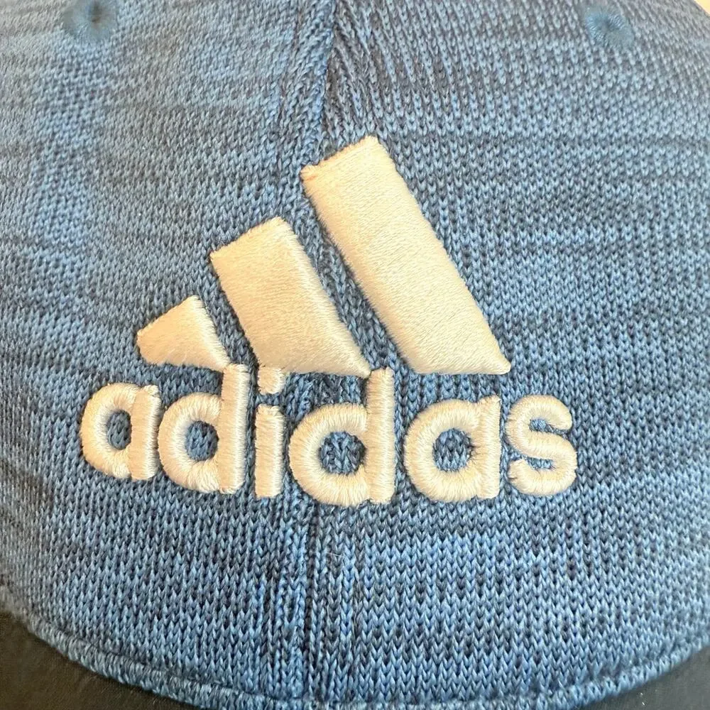 Adidas Blue Baseball Cap Hat One Size Adjustable Snapback Performance Knit Golf